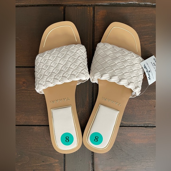 NWT - Tahari Cream Braided Sandals - Picture 2 of 4